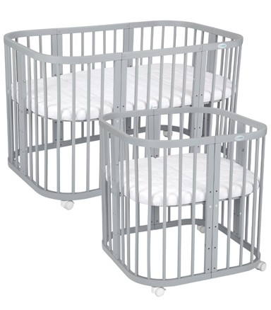 WALDIN Krevetić 7u1, s madracem, sivi