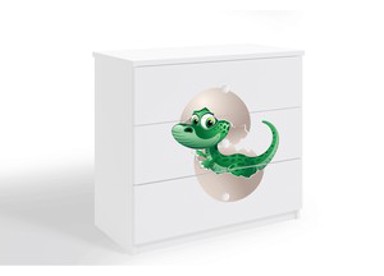 Dječja komoda Mali dino, bijela, 80×80×41 cm