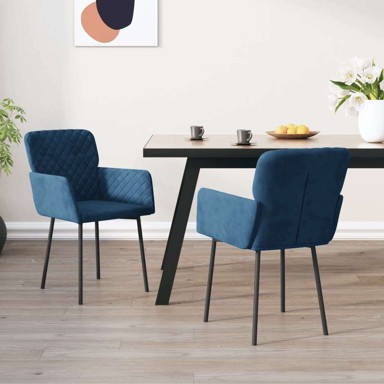 Blagovaonske stolice, 2 kom, baršun, plava