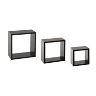FIVE Zidna polica MDF CUBE 3/1 CRNE 30x12x30 cm