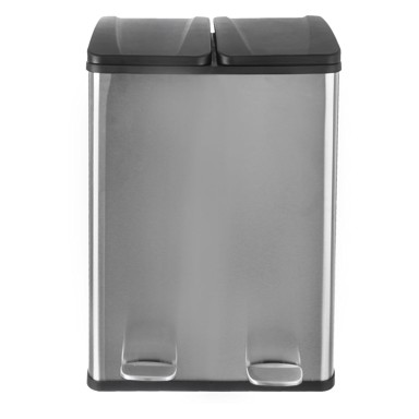 ORION Kanta za smeće od nehrđajućeg čelika 2x30 l za odvojeni otpad/s pedalom u sjajno srebrnoj boji Duo