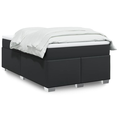 Krevet s oprugama i madracem crni 120x190 cm od umjetne kože