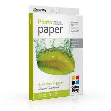 COLORWAY Foto papir sjajni, samoljepljivi, 115/80g/m2, A4 (PGS1158050A4), 50 kom.