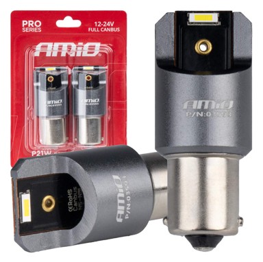 AMIO LED žarulje CANBUS PRO Series BA15S P21W 2x1860SMD bijele 12V/24V FULL CANBUS