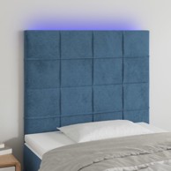 LED uzglavlje tamnoplavo 100x5x118/128 cm baršunasto
