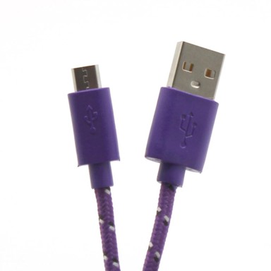 SBOX Kabel za telefon usb micro usb 1m ljubičasti pleteni