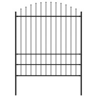 Vrtna ograda s ukrasnim kopljima (1,75 - 2) x 1,7 m čelična crna