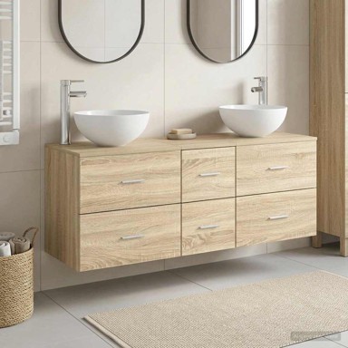 Set kupaonskih ormarića 3 kom 49,5 x 35 x 63 cm, hrast sonoma