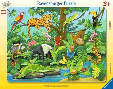 RAVENSBURGER Puzzle životinje u prašumi 15kom