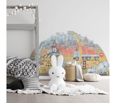 PASTELOWE Zidne naljepnice Gradilište, plava