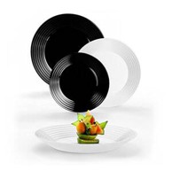 LUMINARC Servis za jelo Harena 18/1, crno-bijeli