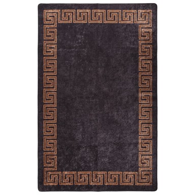 Perivi tepih 80 x 150 cm crno-zlatni protuklizni