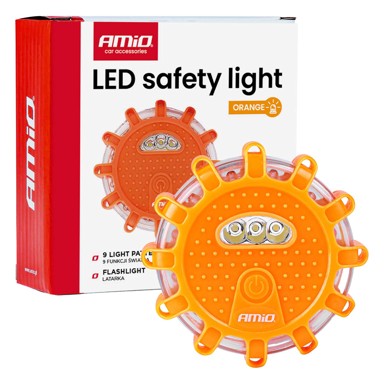 AMIO Upozoravajuće LED svjetlo AMIO-04828, 12 SMD + 3 SMD, 3xAAA, narančasta