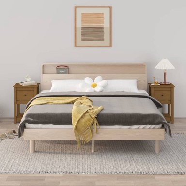 Noćni ormarići 2 kom boja meda 40x35x61,5 cm od borovine