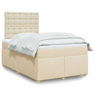Boxspring krevet s oprugama i madracem, 120x200 cm, krem