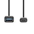 NEDIS USB C adapter USB 3 2 gen 1 USB C muški USB A ženski 5 Gbps 0 15 m okrugli niklani PVC crni kutija