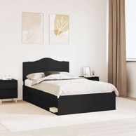 Okvir za krevet 120 x 200 cm čvrsto borovo drvo, crni