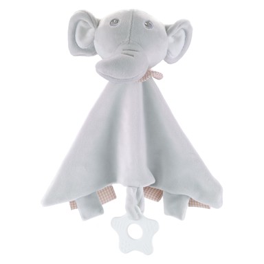 FREE 2 PLAY Bebina prva tješilica s grizalom Slonić, siva