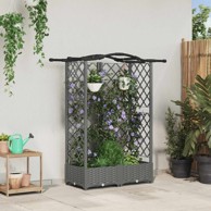 Povišeni vrtni krevet s mrežom i krovom 124x40x123 cm, svjetlosivi