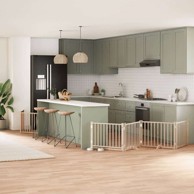 Vrata za pse s vratašcima, 8 panela, sklopiva, 80 x 60 x 2 cm