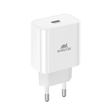 RIVACASE Punjač PS4101, zidni, USB-C PD, 20W, bijeli