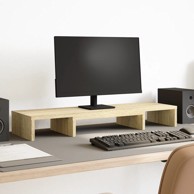 Stalak za monitor, podesivi, boja hrasta, 80x24x10,5 cm, drveni