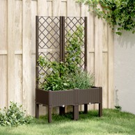 Vrtna sadilica s rešetkom smeđa 80 x 40 x 142 cm PP
