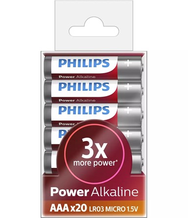 PHILIPS Baterije Power Alkaline LR03P20T/10, AAA, 20 kom