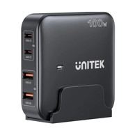 UNITEK Punjač P1229ABK01-EU, GaN, 100W, 2x USB-C + 2x USB-A, crni