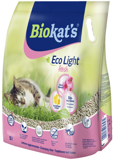 BIOKAT'S Pijesak za mačke Eco Light Fresh Cherry Blossom 5 L (3 kg)