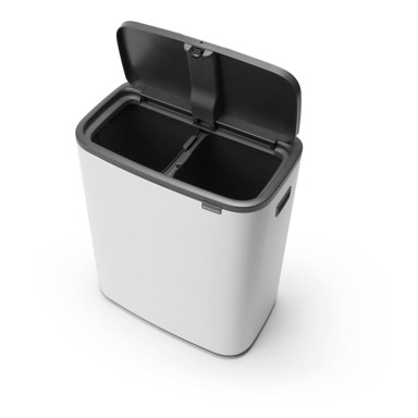 BRABANTIA Bijela željezna kanta za smeće za odvojeni otpad/na dodir 60 l Bo Touch Bin