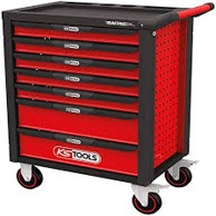 KS TOOLS Servisni ormarić s kotačima sa 7 ladica Racingline crveno-crni