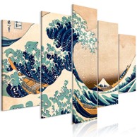 Slika The Great Wave off Kanagawa (iz pet dijelova) Wide 100x50