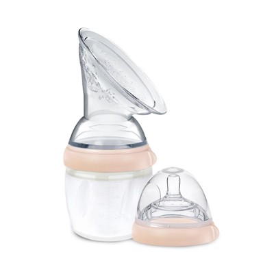 HAAKAA Komplet silikonska izdajalica i bočica 3. generacije 160 ml, breskva