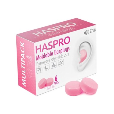 HASPRO Silikonski čepići za uši Mold6 roza, 12 kom