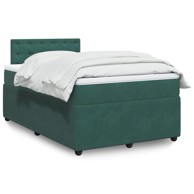 Krevet box spring s madracem tamnozeleni 120x190 cm baršunasti