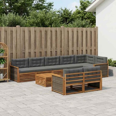 Set vanjskih sofa, 9 kom, masivno bagremovo drvo
