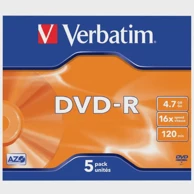 VERBATIM DVD-R medij, Mat Silver, 16×, 4,7 GB, JC, 1 kom