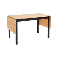 BONAMI ESSENTIALS Sklopivi blagovaonski stol od borovine s crnom konstrukcijom Brisbane, 120 (200) x 70 cm