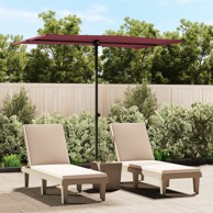 Vrtni suncobran s aluminijskom šipkom 2 x 1,5 m bordo