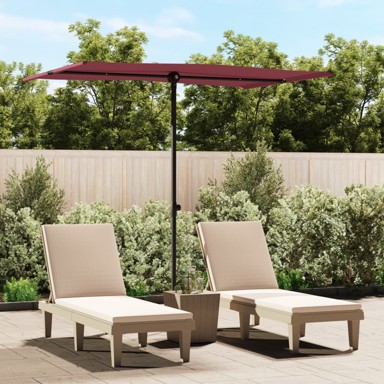 Vrtni suncobran s aluminijskom šipkom 2 x 1,5 m bordo