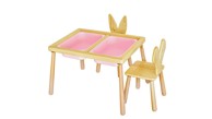 WOODY FASHION Dječji stol set Table and 2 Chairs - Pink