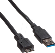 ROLINE USB3.0 kabel TIP A(M) - Micro B(M), 0.8m, crni