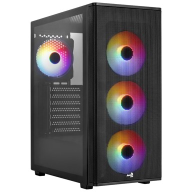 AEROCOOL Kućište Designer, mid tower, ATX, kaljeno staklo, crno