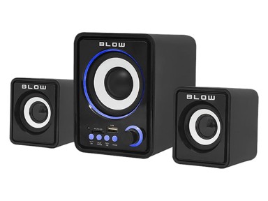 BLOW Računalni zvučnici, 2.1 Stereo MS-26, USB, microSD, LED osvjetljenje, crni