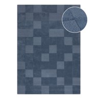 FLAIR RUGS Tepih vuneni Checkerboard ručno rađen 160x230 cm, tamno plavi