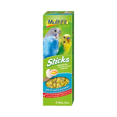 MULTIFIT Sticks za male papige s jajem i sjemenkama trave 2 x 30 g