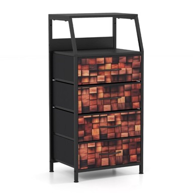 NORTHIX Industrijski noćni ormarić s 4 ladice, 40 x 29 x 83 cm