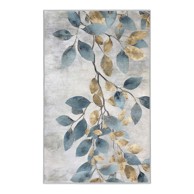 MILA HOME Svijetlo plavi/u zlatnoj boji perivi tepih 80x150 cm Golden Leaves