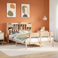 Krevet s regalom za knjige bez madraca 140x200 cm od borovine